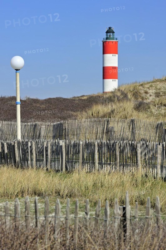 The red and white Berck lighthouse at Berck-sur-Mer