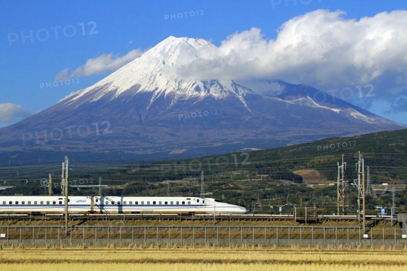 Mount Fuji and Tokaido Shinkansen Shizuoka Japan