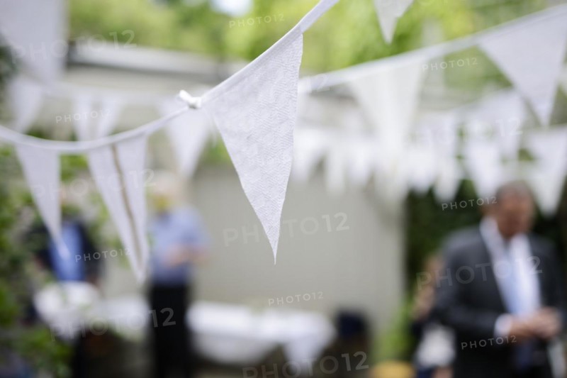 Small pennants at a party.