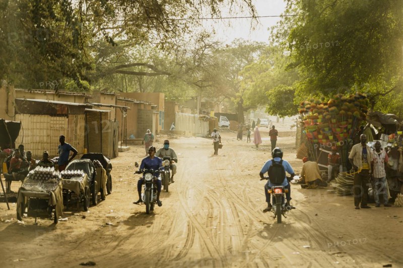 Mopeds on a street