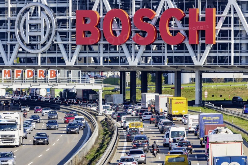 A8 motorway in heavy traffic and congestion