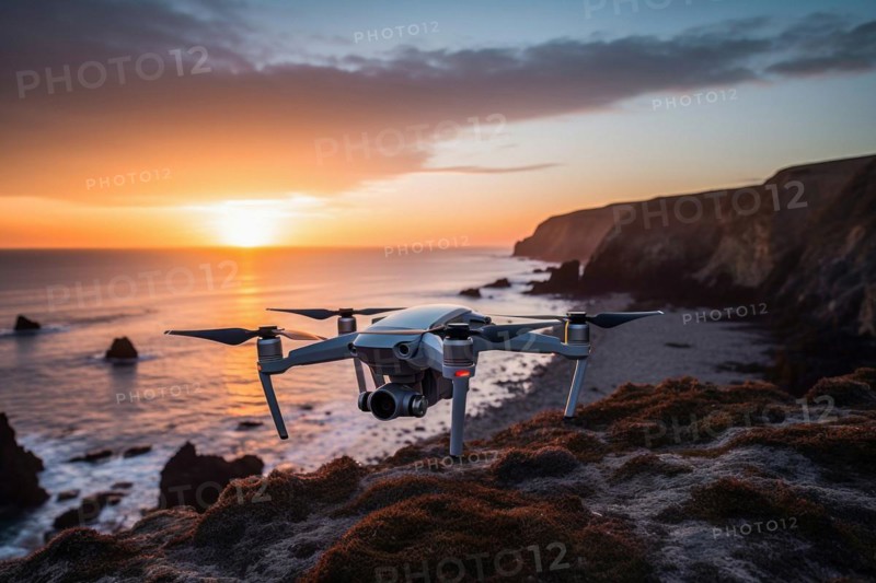 DJI drone in flight