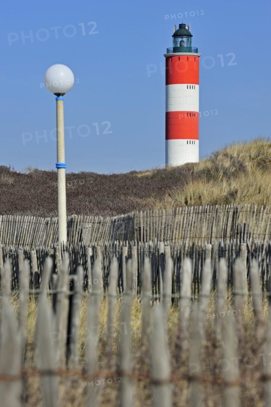 The red and white Berck lighthouse at Berck-sur-Mer