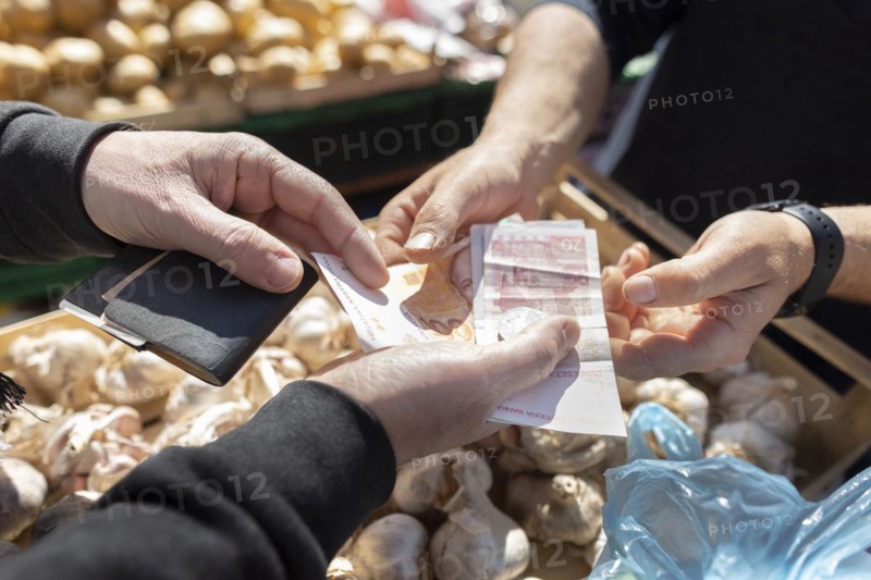 Traders at the market in Zagreb