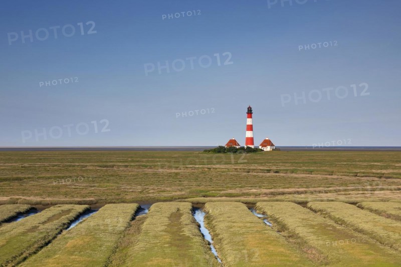 Lighthouse Westerheversand at Westerhever on the Eiderstedt Peninsula