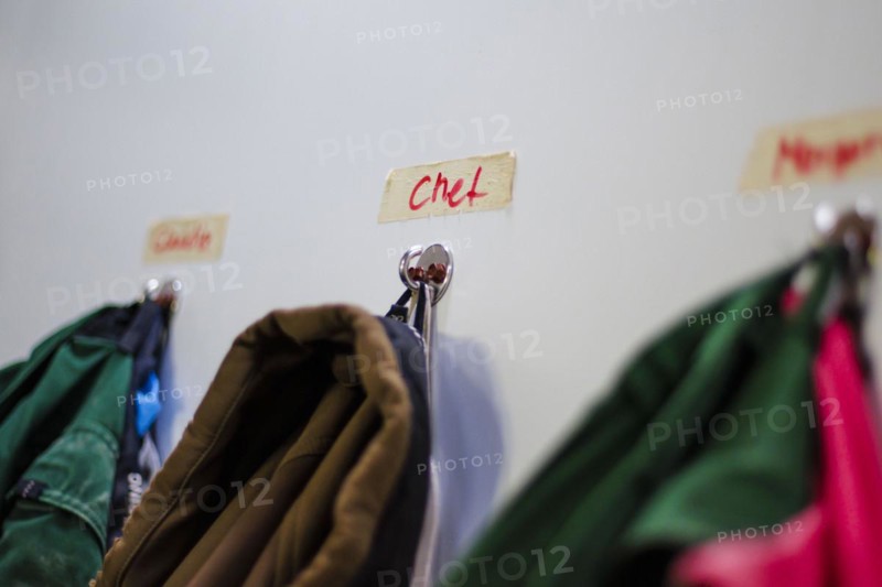 Coat hook with the inscription CHEF. Bergen
