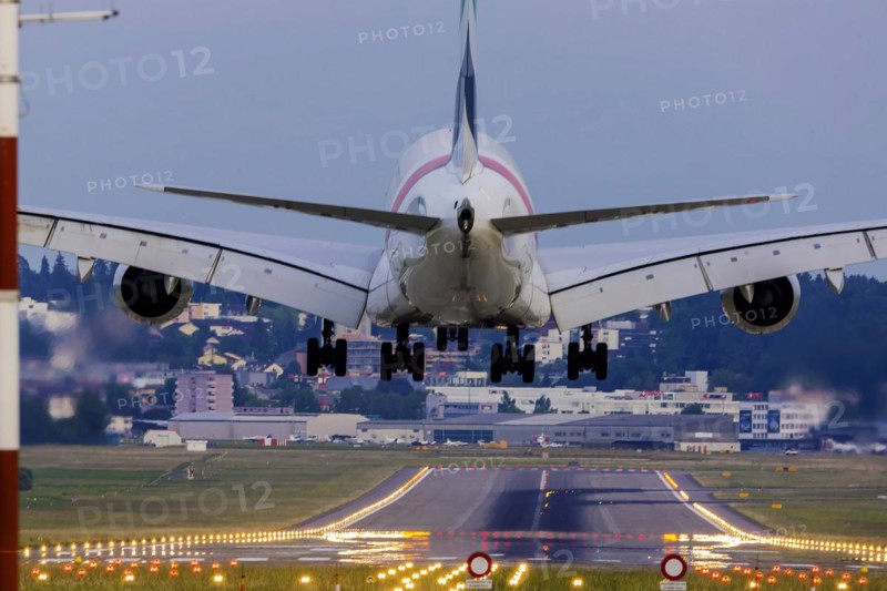 ZRH airport with aircraft on landing