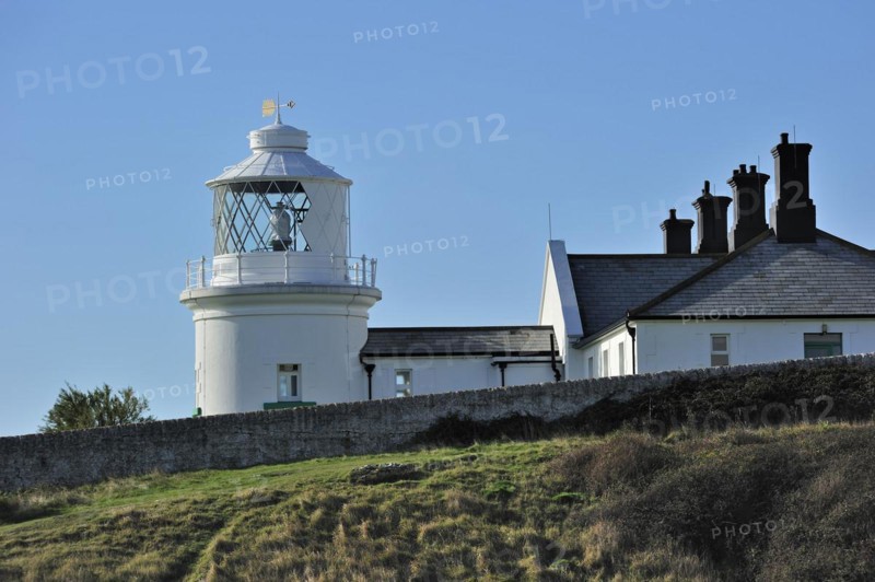 Anvil Point Lighthouse at Durlston Head on the Isle of Purbeck along the Jurassic Coast in Dorset