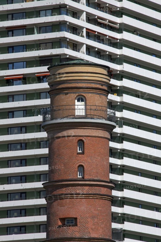 Maritim Hotel and the old lighthouse in the port of Travemuende