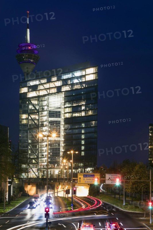 Rhine bank tunnel entrance at the city gate in Duesseldorf
