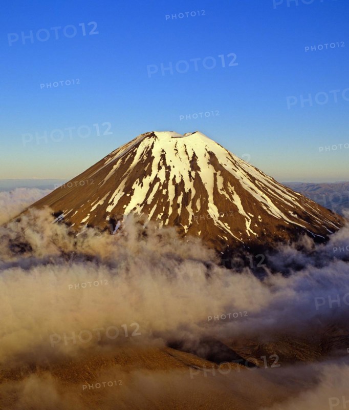 Aerial view of Mount Ngauruhoe in Tongariro National Park North Island New Zealand