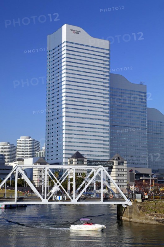 Office Buildings by the canal in Minato Mirai 21 Yokohama city Kanagawa Japan Asia
