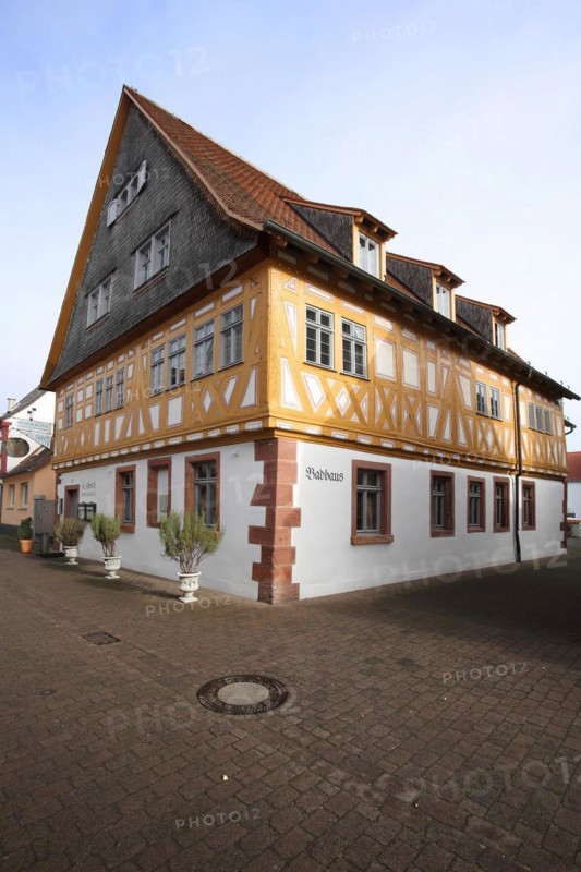 Historic half-timbered house bath house built 1580