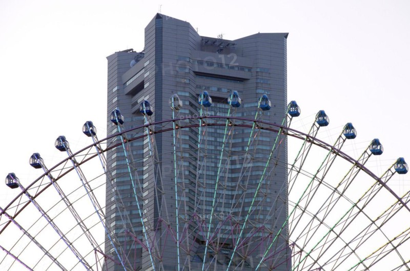 Ferris Wheel Cosmo Clock 21 and Yokohama Landmark Tower in Minato Mirai 21 Yokohama city Kanagawa Japan