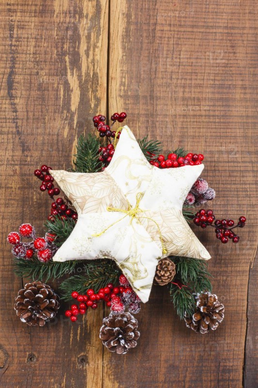 Christmas flower arrangement with star