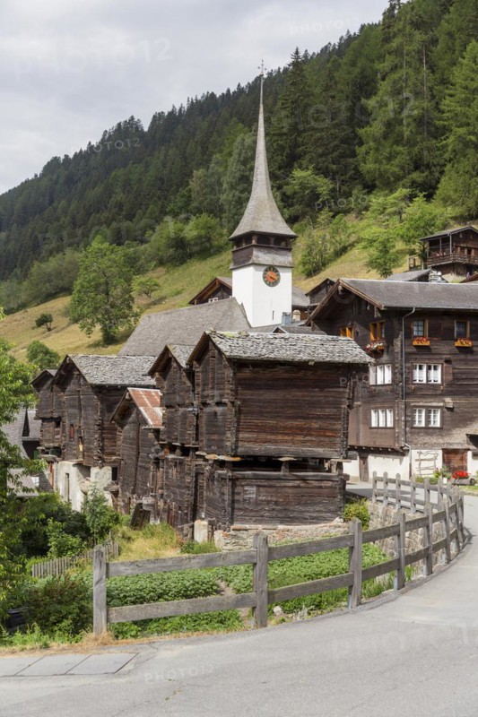 Village view of the mountain village of Niederwald