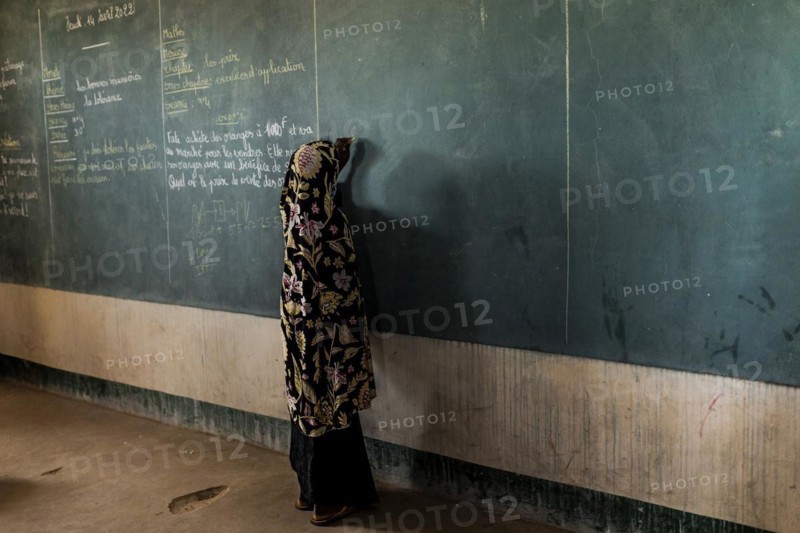 School class in a settlement for refugees