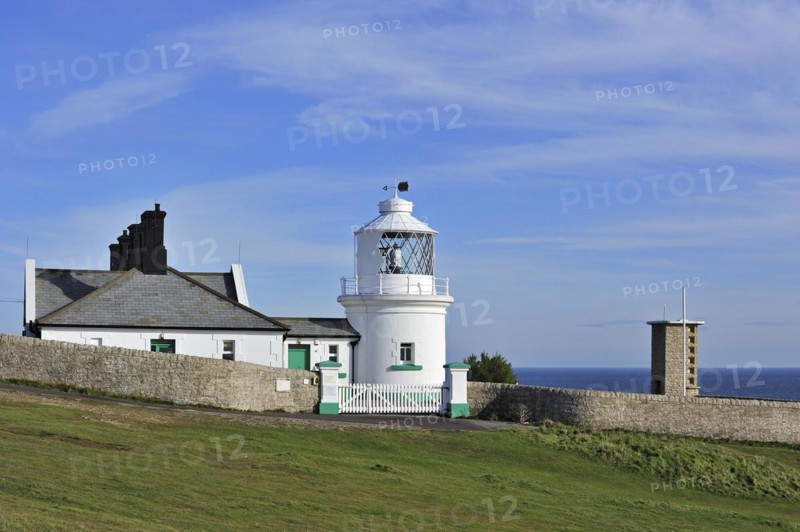 Anvil Point Lighthouse at Durlston Head on the Isle of Purbeck along the Jurassic Coast in Dorset