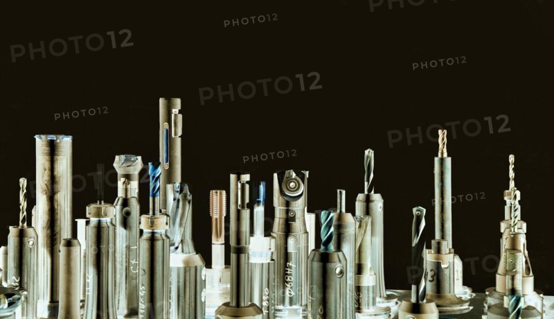 Selection of different milling heads for metal processing