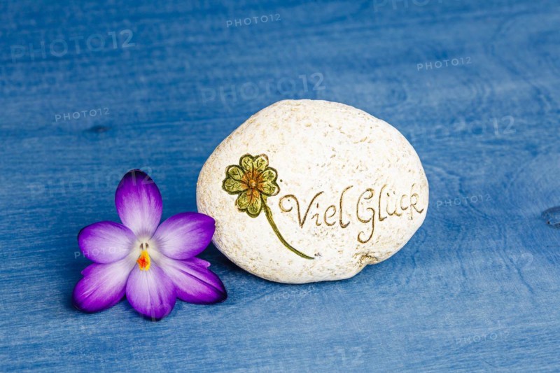 Stone with engraving Good luck