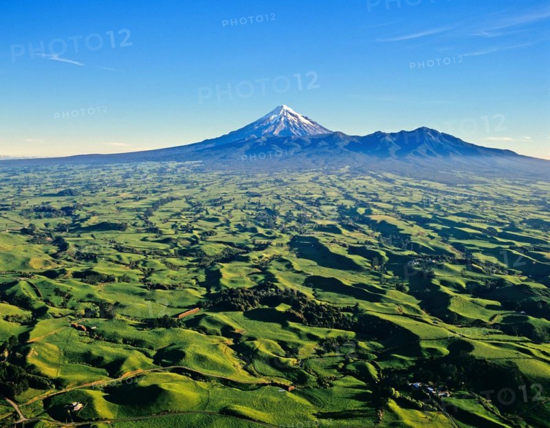 Aerial view of Mount Taranaki North Island New Zealand