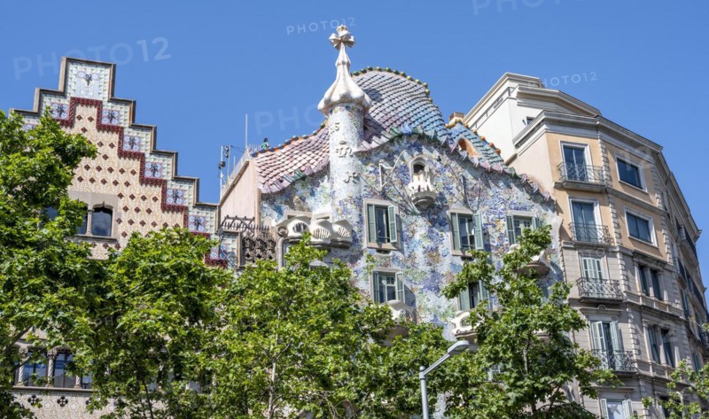 Facade of Casa Batllo by Antoni Gaudi