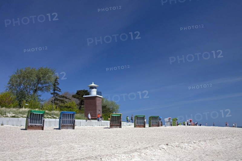 The Olhoern lighthouse at Wyk auf Foehr on the island of Foehr