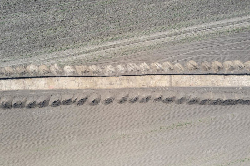 Archaeological investigation area on future construction site for two semiconductor plants of the US chip manufacturer Intel
