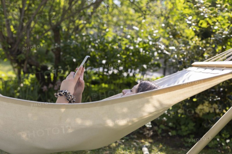 Young people in a hammock