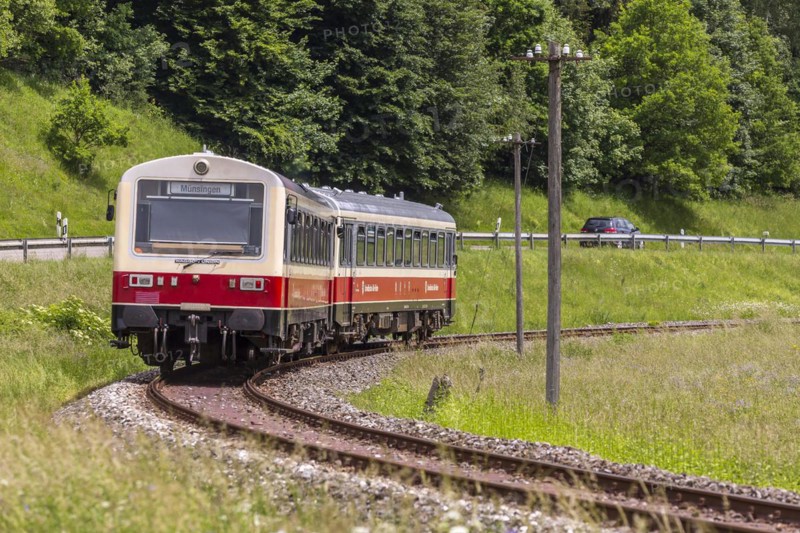 Rail bus on the Swabian Alb Railway