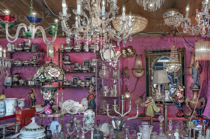 Crystal chandeliers and bric-a-brac