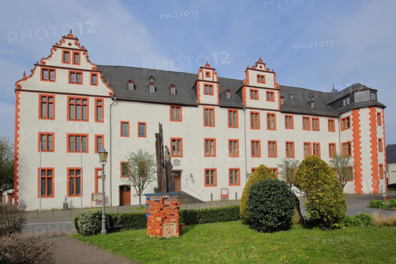 Renaissance castle with sculpture