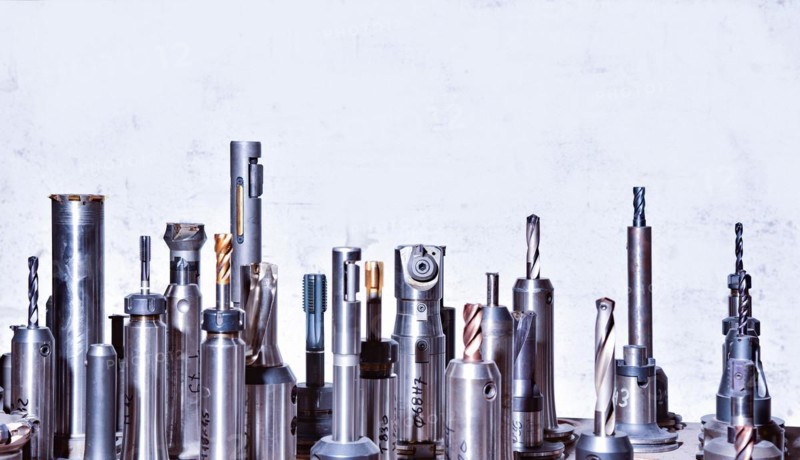 Selection of different milling heads for metal processing