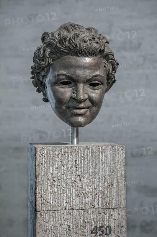 Hellenistic bronze head from the statue of a satyr c. 100 BC