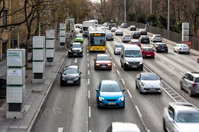 Traffic on the road at Neckartor