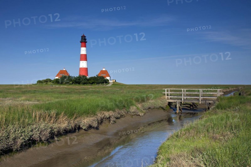 Lighthouse Westerheversand at Westerhever on the Eiderstedt Peninsula