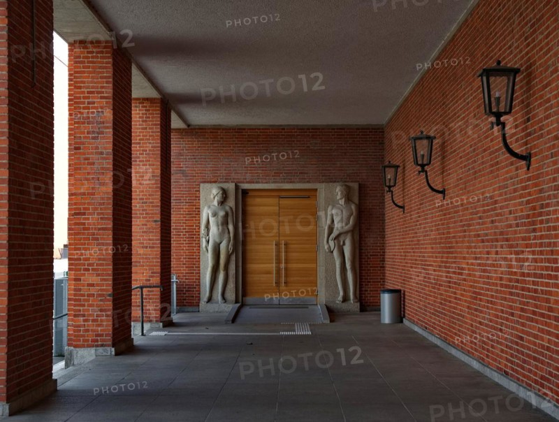 One of the entrances to the indoor swimming pool opened in 1938 on what was then a military site