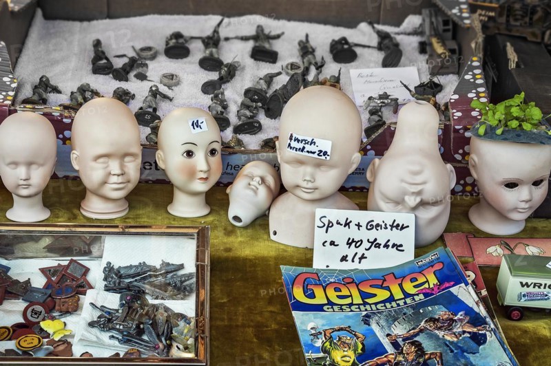 Doll heads and bric-a-brac