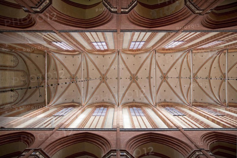 View of the nave vault of the Nikolaikirche