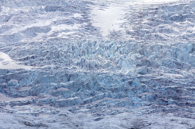 Detail showing crevasses and seracs on the Athabasca Glacier