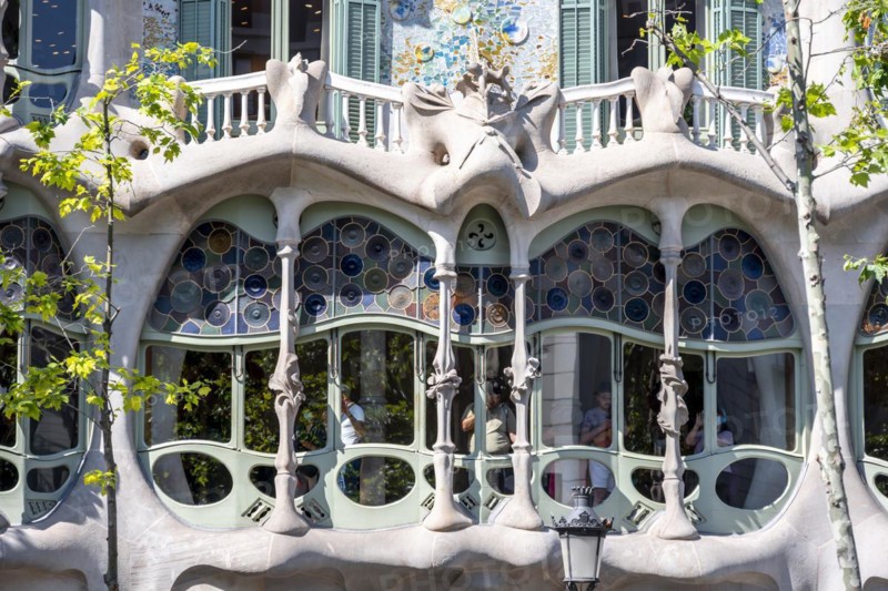 Curved colourful windows