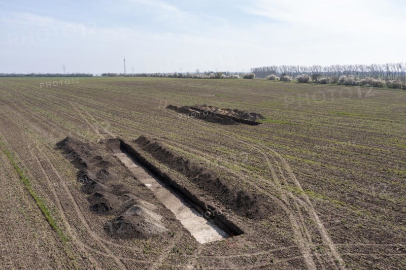 Archaeological investigation areas on future construction site for two semiconductor plants of the US chip manufacturer Intel