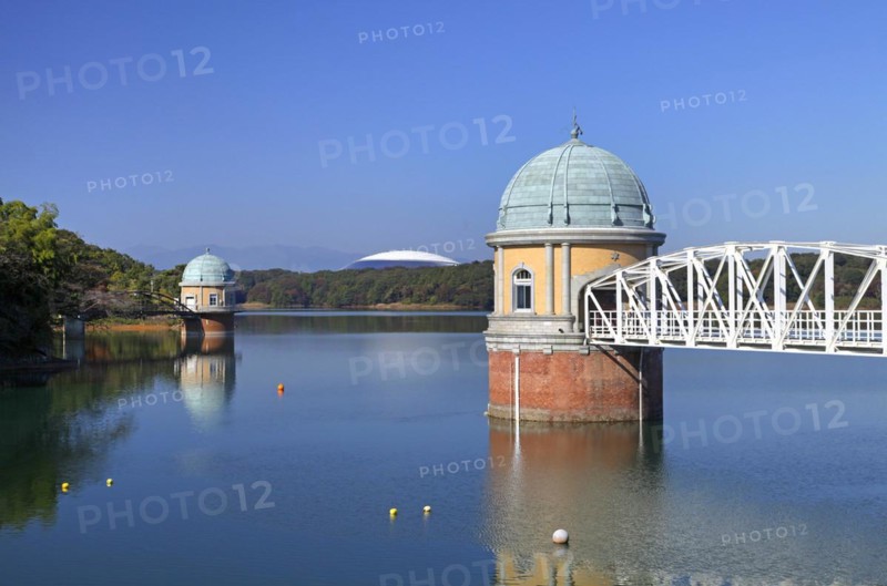 Lake Tama-ko Murayama reservoir Intake Tower Higashi-Yamato city Tokyo Japan Asia