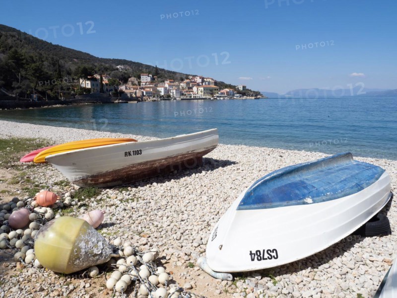 Boats on the beach near the fishing village of Valun