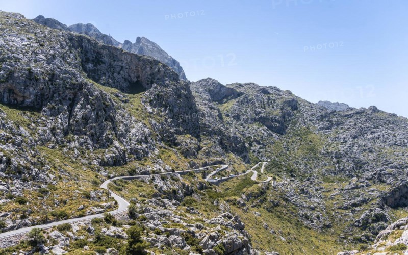 Mountain pass with serpentines to Sa Colobra
