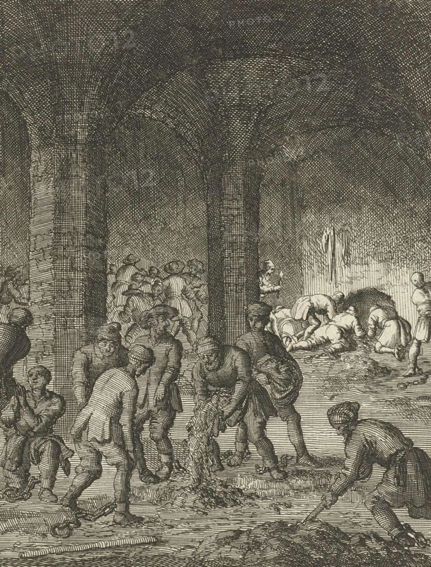 Christian Slaves Digging a Tunnel to Escape from Prison