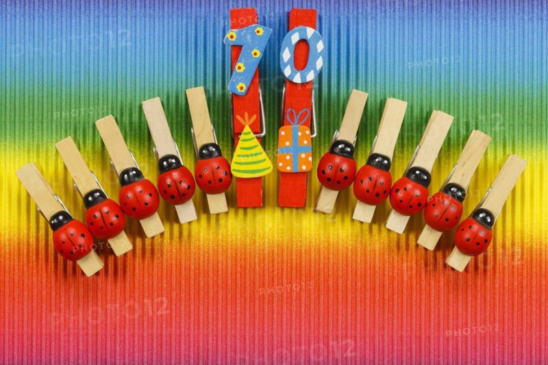 Clothes pegs and number 10