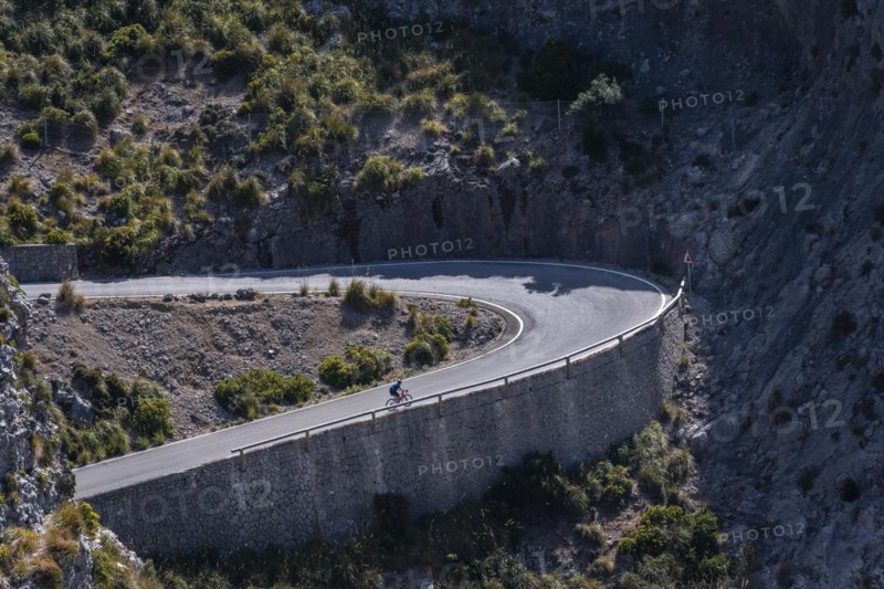 Road cyclist in a curve