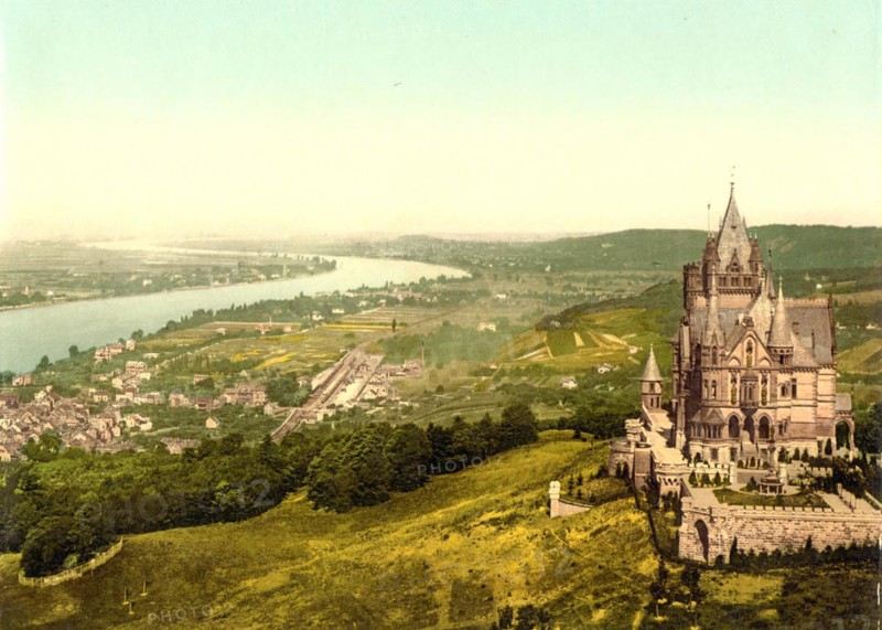 Drachenburg and Koenigswinter on the Rhine