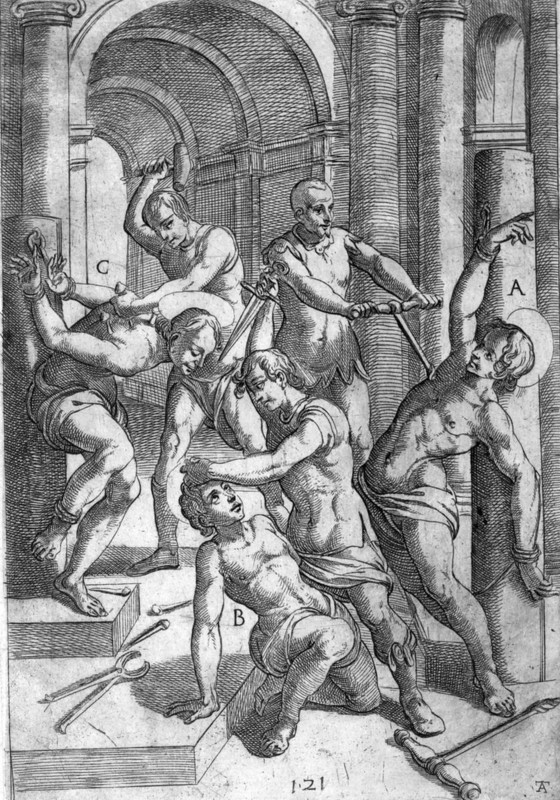 Torture with dagger and rod